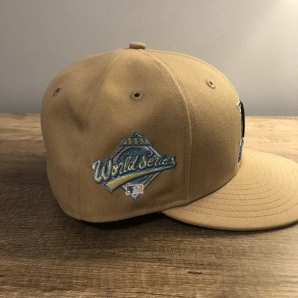 NEW ERA EXCLUSIVE 59FIFTY FLORIDA MARLINS W/ 1997 WORLD SERIES PATCH 7 1/4, TAN - Picture 3 of 6